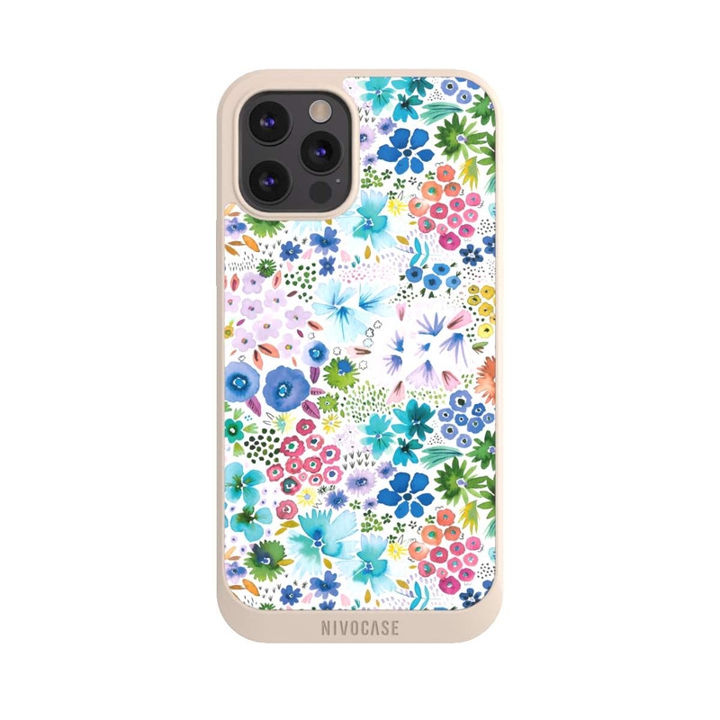 iPhone 12 Pro Max NIVOpure Kunstvolle kleine Frühlingsblumen blau