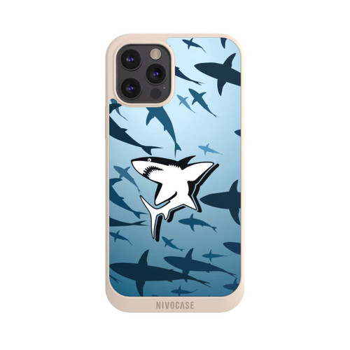 Apple iPhone 12 Pro Max NIVOpure Haie Muster Blau