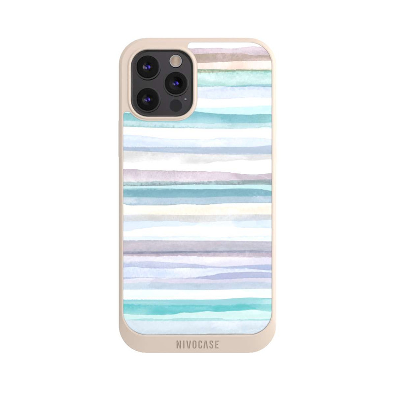 iPhone 12 Pro Max NIVOpure Pastellfarbene Streifen Blau