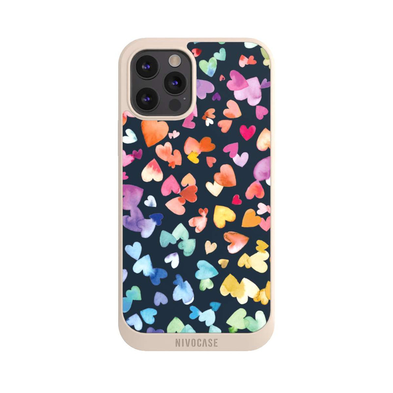 iPhone 12 Pro Max NIVOpure Valentinstag Herzen Schwarz