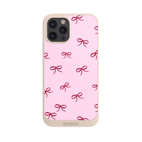 Apple iPhone 12 Pro Max NIVOpure Schleifen Muster Rot Pink
