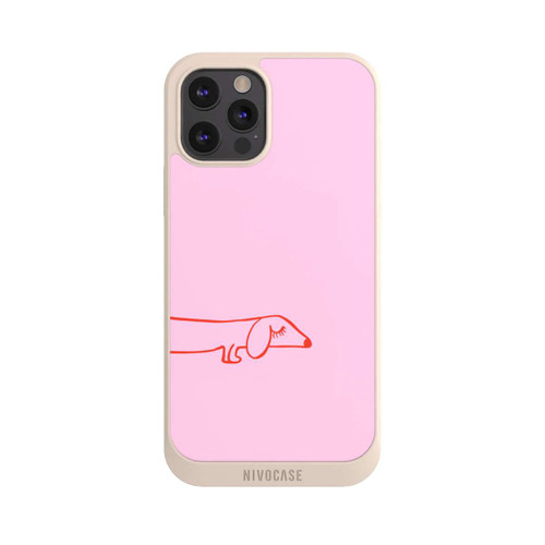 Apple iPhone 12 Pro Max NIVOpure Dachshund Illustration Pink