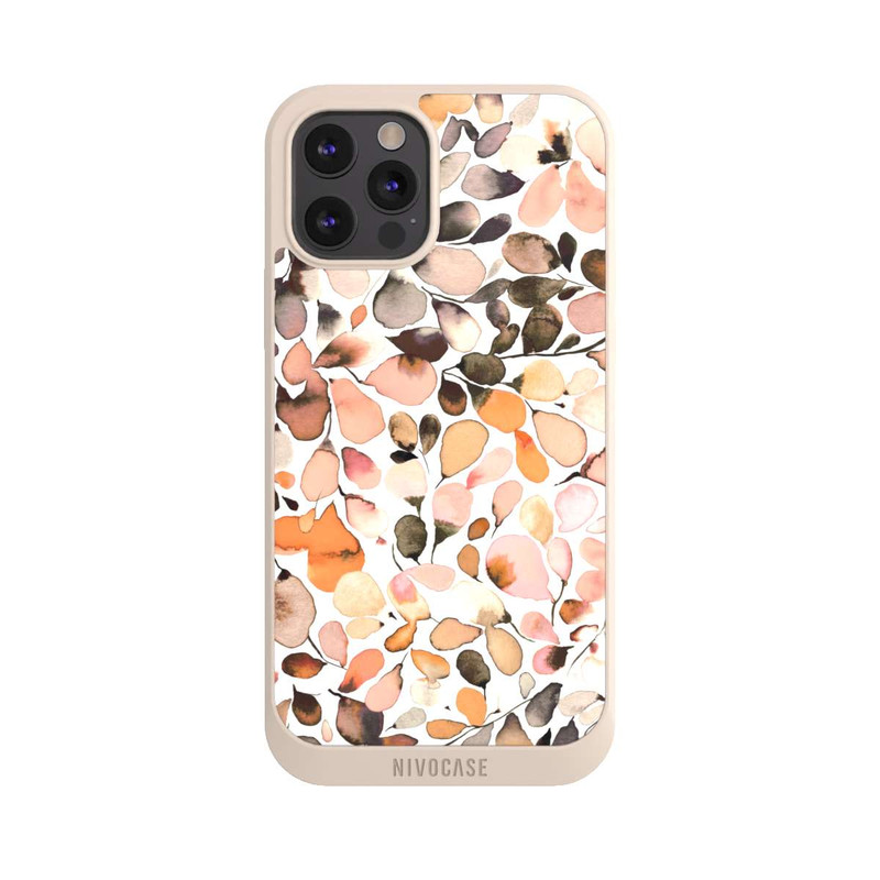iPhone 12 Pro Max NIVOpure Eukalyptus Aquarellblätter Dunkelbraun Herbst