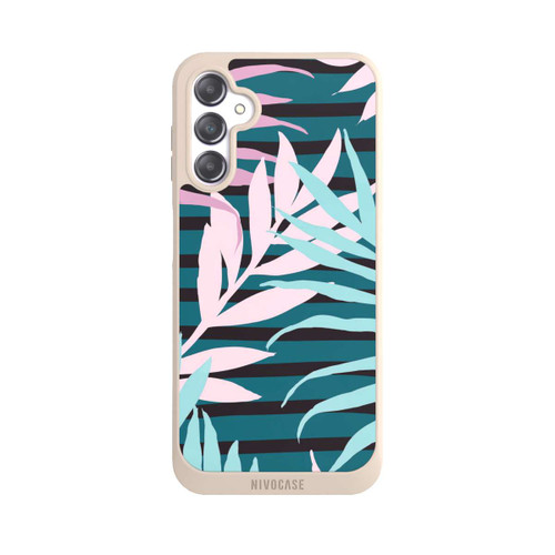Samsung Galaxy A14 5G NIVOpure Pastel Jungle Leaves Pink Teal Seamless
