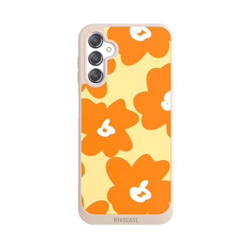 Samsung Galaxy A14 5G NIVOpure Retro floral pattern Päivi yellow orange