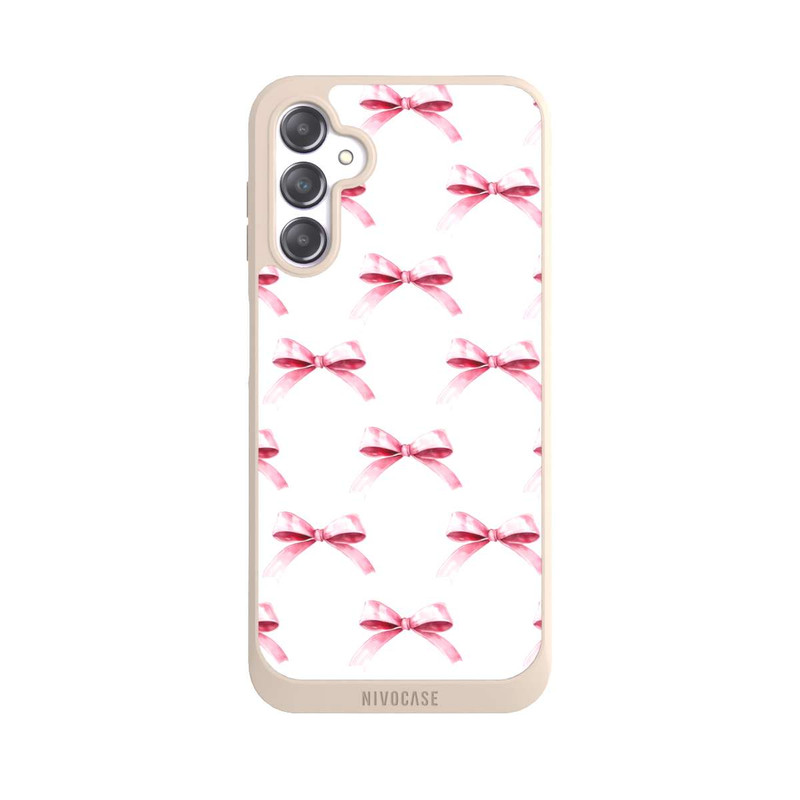 Galaxy A14 5G NIVOpure Pink Bow on White Pattern