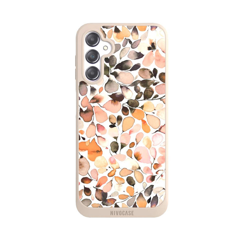 Galaxy A14 5G NIVOpure Eucalyptus Watercolor Leaves Dark Brown Autumn