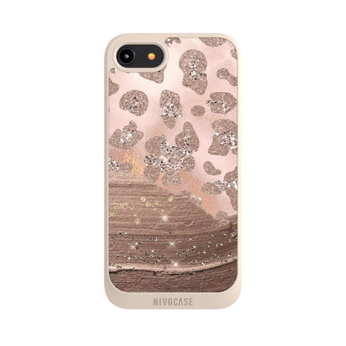 Apple iPhone 8 NIVOpure Silver Leopard Glitterlook