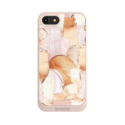 Apple iPhone 8 NIVOpure White/Gold Brush Pattern
