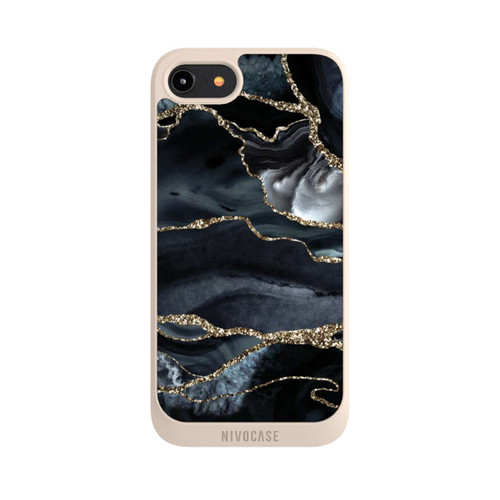 Apple iPhone 8 NIVOpure Dark Marble Gold Glitter Look