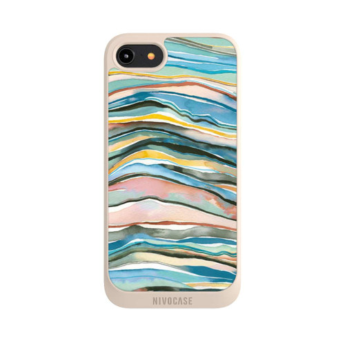 Apple iPhone 8 NIVOpure Watercolor Agate Layers Blue