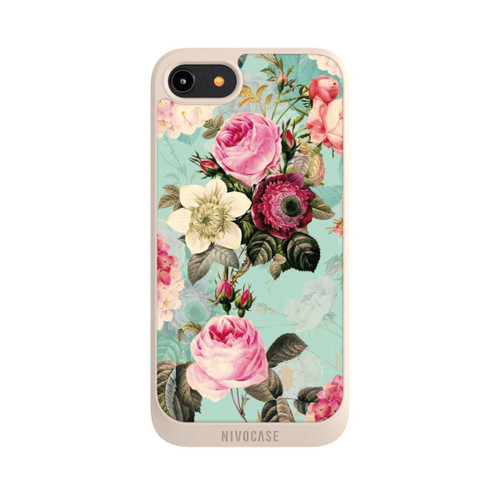 Apple iPhone 8 NIVOpure Turquoise Wallpaper Roses