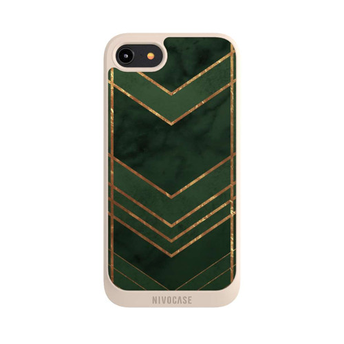 Apple iPhone 8 NIVOpure Dark Green Pattern Golden Stripes