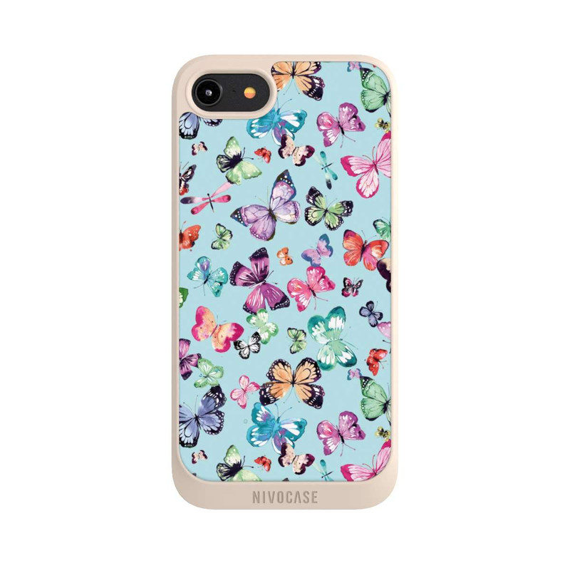 iPhone 8 NIVOpure Butterflies Pink Orange Blue