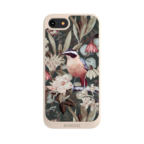 Apple iPhone 8 NIVOpure Orange Bird in Vintage Flower Pattern