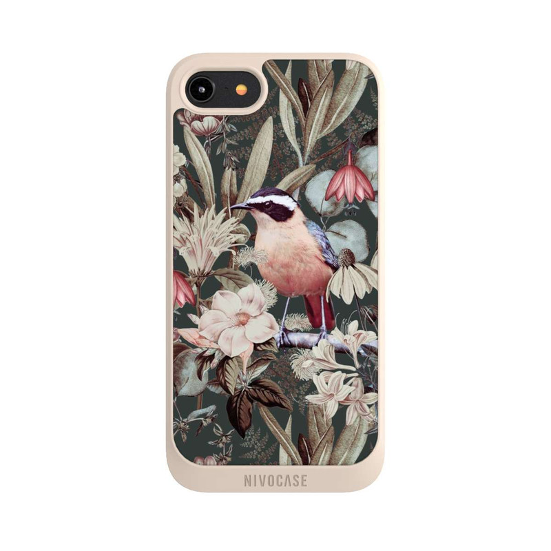 iPhone 8 NIVOpure Orange Bird in Vintage Flower Pattern