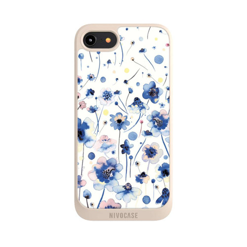 Apple iPhone 8 NIVOpure Watercolor Ink Blue Flowers