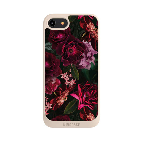 Apple iPhone 8 NIVOpure Dark Red and Pink Flowers