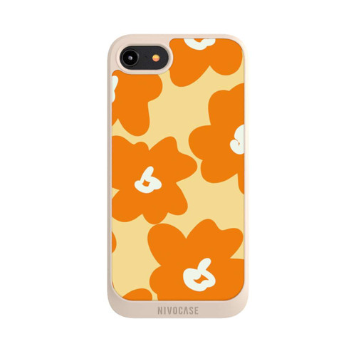 Apple iPhone 8 NIVOpure Retro floral pattern Päivi yellow orange