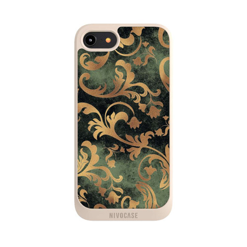 Apple iPhone 8 NIVOpure Damask Wallpaper Dark Green