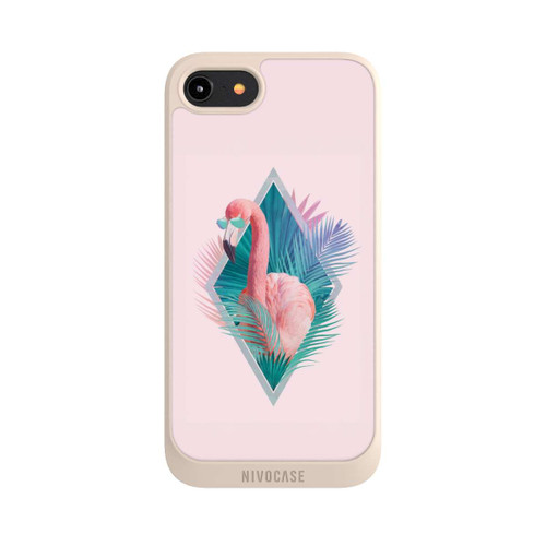 Apple iPhone 8 NIVOpure Tropical Leaves Flamingo