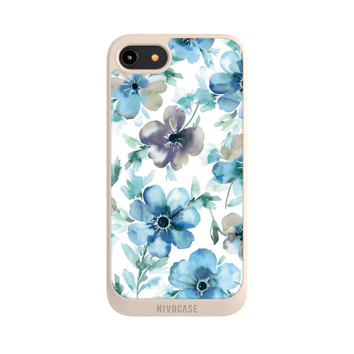 Apple iPhone 8 NIVOpure Blue Flower Pattern Trendy