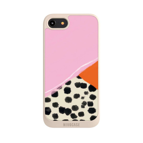 Apple iPhone 8 NIVOpure Pink and Orange Modern Art with Dots
