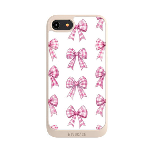 Apple iPhone 8 NIVOpure Pink Gingham Hearts and Bows