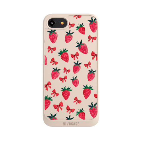Apple iPhone 8 NIVOpure Strawberry Heart Ribbon Pattern Transparent