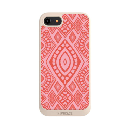 Apple iPhone 8 NIVOpure Boho Geometric Intricate Tribal Design in Shades of Pink