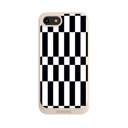 Apple iPhone 8 NIVOpure Checked Abstract Bold Black and White Color Block