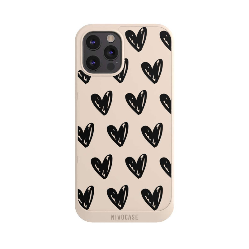 iPhone 12 Pro Max NIVOpure Herzen Schwarz ohne Hintergrund
