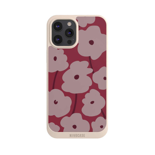 Apple iPhone 12 Pro Max NIVOpure Minimalistische Blumen Bordeaux