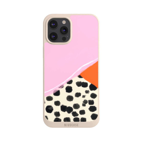 Apple iPhone 12 Pro Max NIVOpure Rosa und Orange Gepunkteter Hintergrund