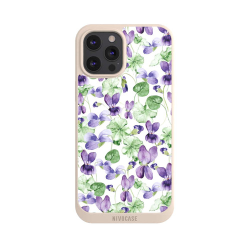 Apple iPhone 12 Pro Max NIVOpure Purple Wildflowers Pattern Watercolor