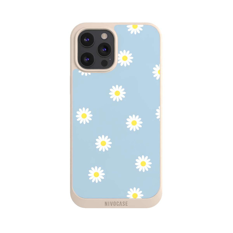 iPhone 12 Pro Max NIVOpure Gänseblümchen Muster Blau