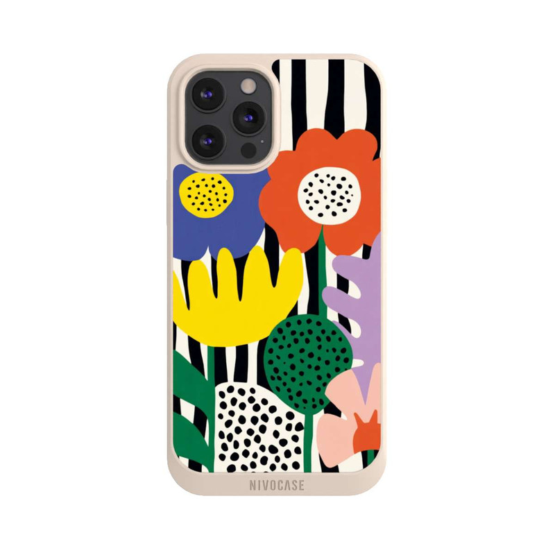 iPhone 12 Pro Max NIVOpure Flowers Striped Background