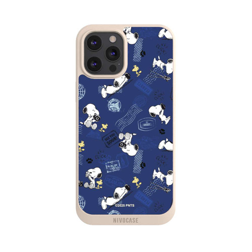 Apple iPhone 12 Pro Max NIVOpure Peanuts Travel Stamps Pattern Blue