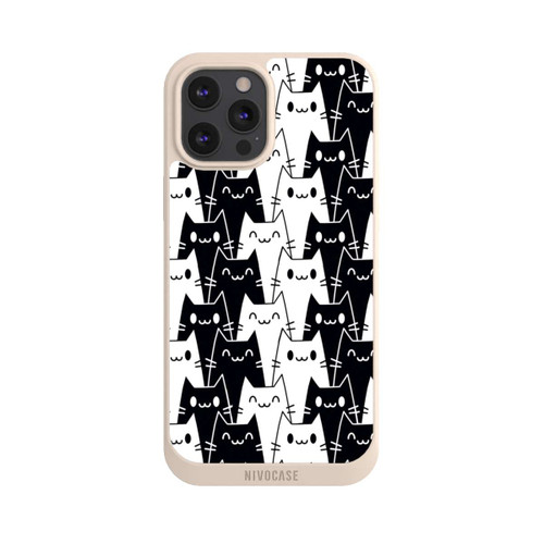 Apple iPhone 12 Pro Max NIVOpure Katzentapete Schwarz Weiß