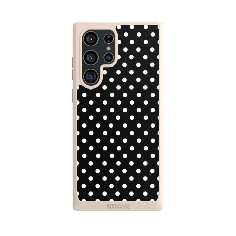 Galaxy S22 Ultra NIVOpure Polka Dots Schwarz und Weiß