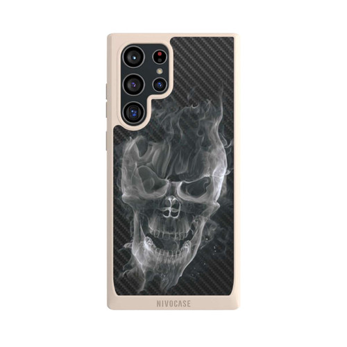 Samsung Galaxy S22 Ultra NIVOpure rauchender Totenkopf Carbon