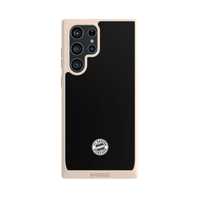 Galaxy S22 Ultra NIVOpure Klassisches FCB Logo Klein - Weiß auf Schwarz