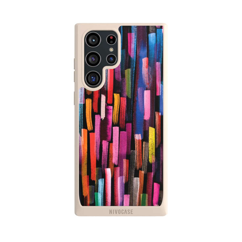 Galaxy S22 Ultra NIVOpure Bunte Pinselstriche schwarz