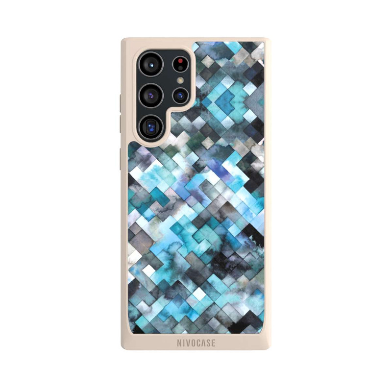 Galaxy S22 Ultra NIVOpure stimmungsvolles geometrisches Muster blau