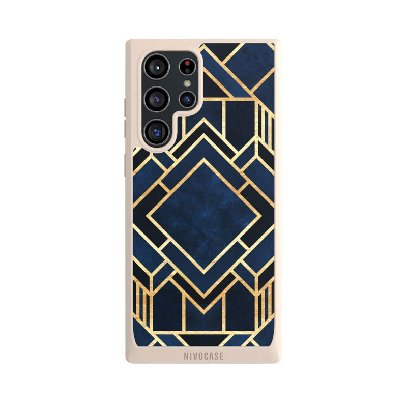 Galaxy S22 Ultra NIVOpure Kunst Deko Blau Golddruck