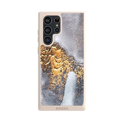 Samsung Galaxy S22 Ultra NIVOpure Beton-Gold-Glitzerlook