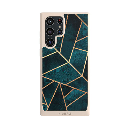 Samsung Galaxy S22 Ultra NIVOpure Tief Blaugrün Stein Gold Druck