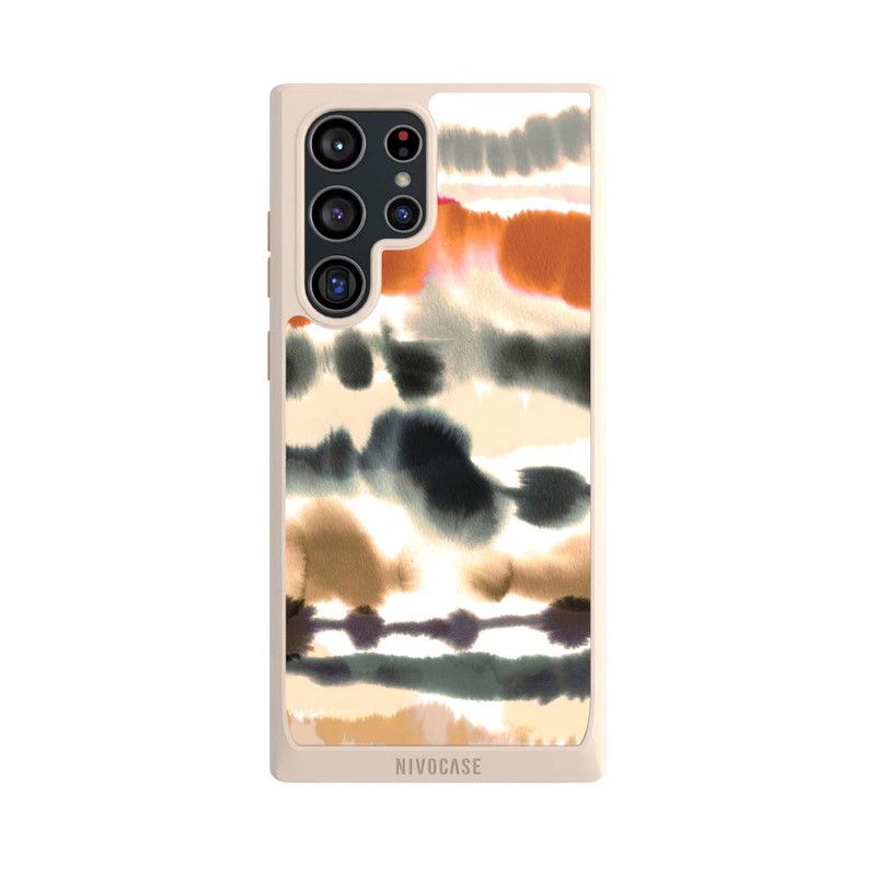 Galaxy S22 Ultra NIVOpure Weiche nautische Aquarelllinien Orange