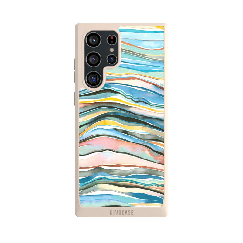 Galaxy S22 Ultra NIVOpure Achatschichten Aquarellblau