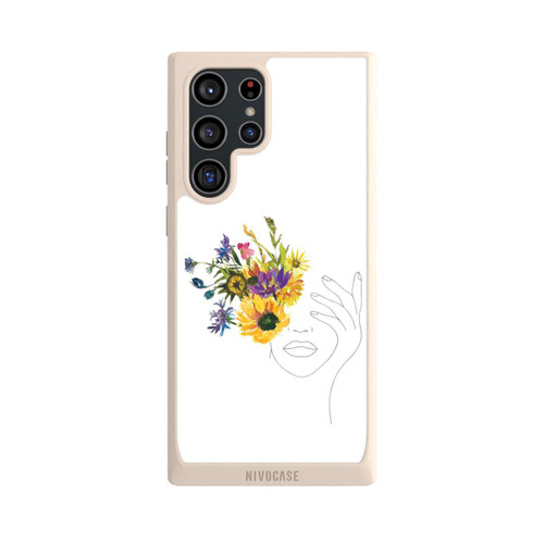 Samsung Galaxy S22 Ultra NIVOpure Line Art Frau Sonnenblumen